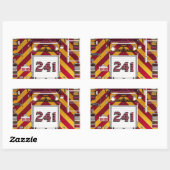 大赤消防車 長方形シール (シート)