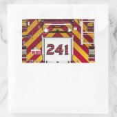 大赤消防車 長方形シール (バッグ)