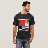 大赤色モンドリアンを有するピート飛行機組成モダン物 Tシャツ (正面フル)