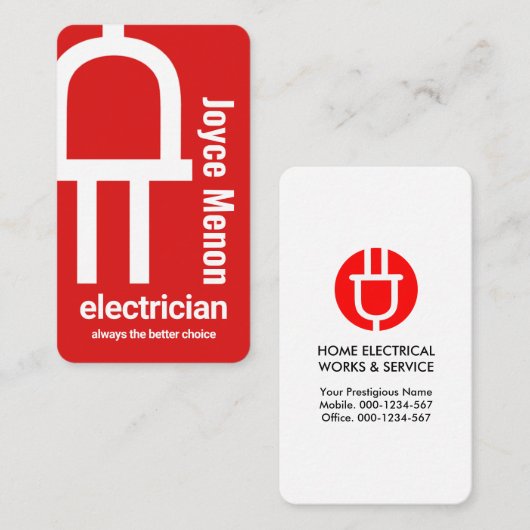 大赤電力プラグ 名刺 (正面/裏面)