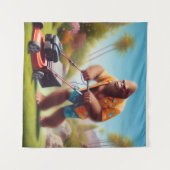 大足の草刈り タペストリー (正面(横))