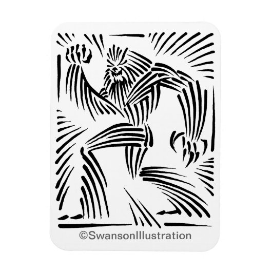 大足ウッドカットのグラフィックマグネット マグネット (縦)