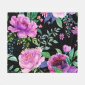 大輪の芍薬 フリースブランケット (正面(横))
