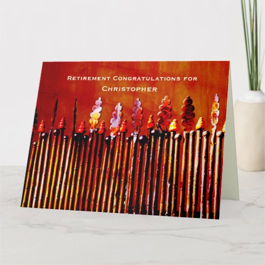 大退職おめでとうパーソナライズされた カード (正面)