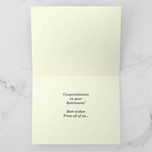 大退職おめでとうパーソナライズされた カード (内部)