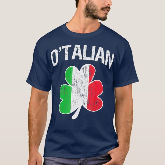 大連シャムロイタリアンック国旗イタリアプライドアイルランド Tシャツ (正面)