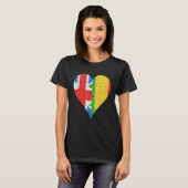 大連国旗のハート Tシャツ (正面フル)