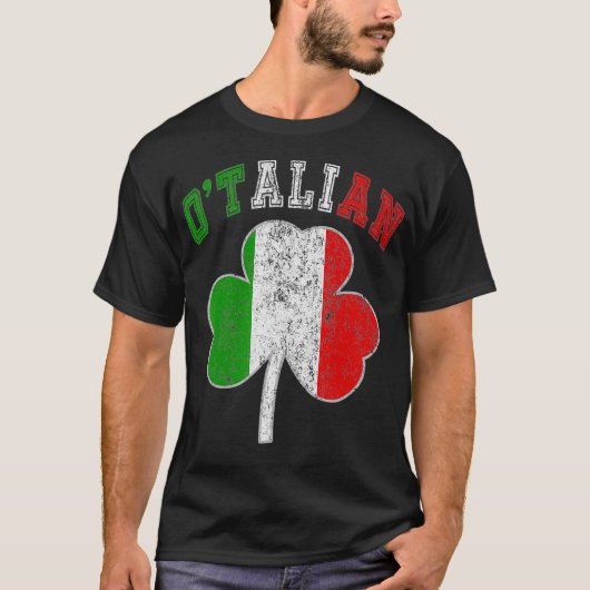 大連St patricks dayイタリアンイタリア国旗 Tシャツ (正面)