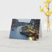 大運河に均等になるベニス カード (黄色い花)