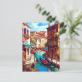 大運河に面したヴェネツィアのドリームゴンドラ ポストカード (スタンド正面)