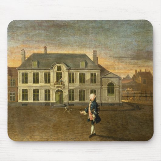 大邸宅の前に立っている若い貴族(Alを見て下さい マウスパッド (正面)