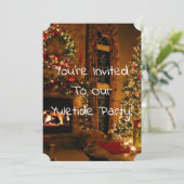 大邸宅の木々と暖炉 招待状 (スタンド正面)