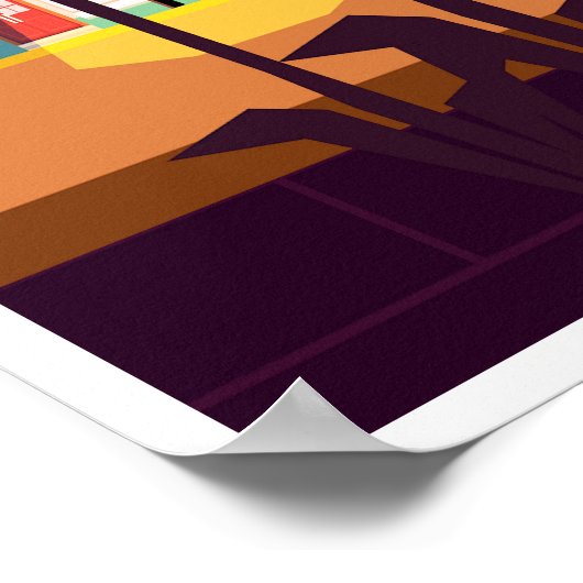 大都会と街のシーンアートポスター ポスター (角)