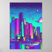 大都市の夜 | AIアートポスター ポスター (正面)