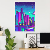 大都市の夜 | AIアートポスター ポスター (ホームオフィス)