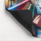 大都市の若い女性ショッピング マウスパッド (コーナー)