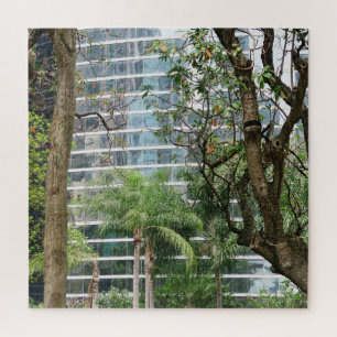 大都市, 高層ビル, 木, 公園, アジア, 香港 ジグソーパズル