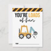 大量のおもしろいキッズ建築バレンタインカード サンキューカード (正面)