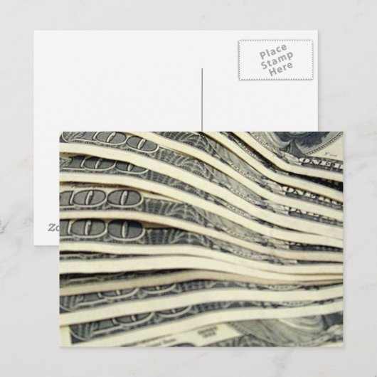 大量のお金 ポストカード (正面/裏面)