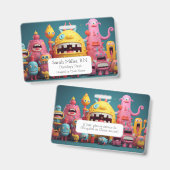 大量のカラフルモンスター バッジ (表裏)