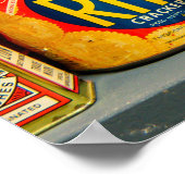 大量のカラフルヴィンテージ缶が表示される ポスター (角)