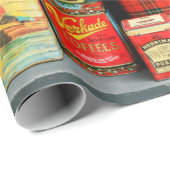 大量のカラフルヴィンテージ缶が表示される ラッピングペーパー (ロールコーナー)