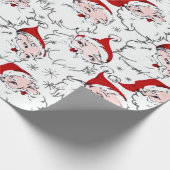 大量のレトロサンタス ラッピングペーパー (角)