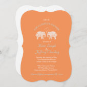 大量の愛/象のカスタム色のカップルのシャワー 招待状 (正面/裏面)