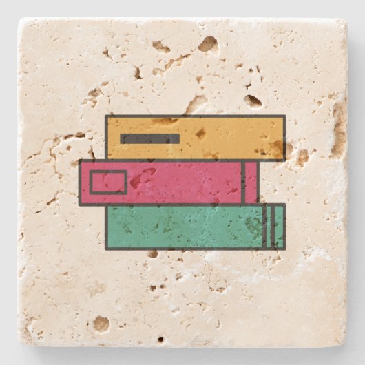 大量の本 ストーンコースター (正面)