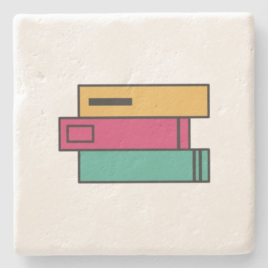 大量の本 ストーンコースター (正面)