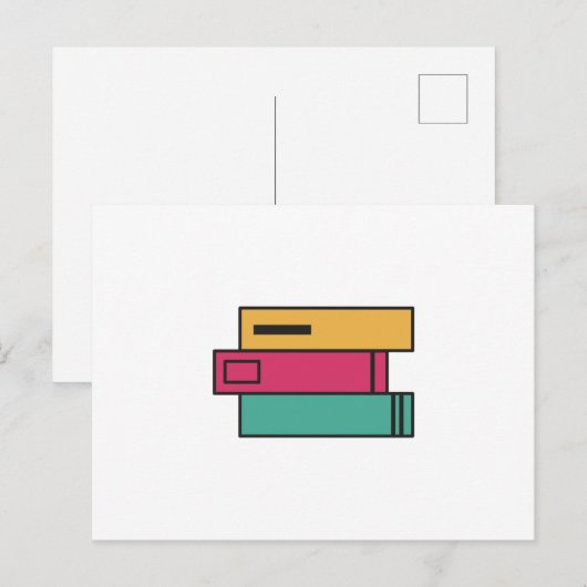 大量の本 ポストカード (正面/裏面)