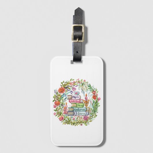 大量の本 ラゲッジタグ (正面縦)