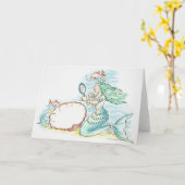 大量の～を身にまとった緑の髪の人魚 カード (黄色い花)