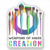 大量生産兵器アーティスおもしろいト画家 シール (正面)