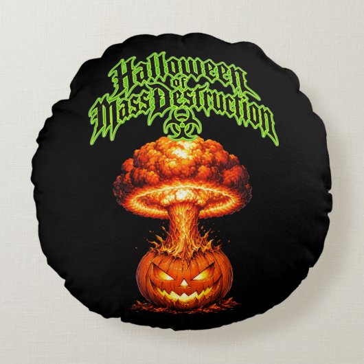 大量破壊ハロウィン 核ジャックオランタン ラウンドクッション (正面)