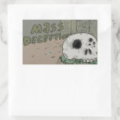 大量詐欺スカル 長方形シール (バッグ)