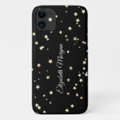 大金ゴールド星の黒白のスクリプト名 Case-Mate iPhoneケース (裏面)