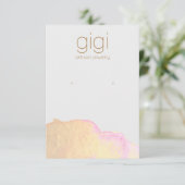 大金ゴールド水色抽象芸術イヤリングディスプレイ エンクロージャーカード (スタンド正面)