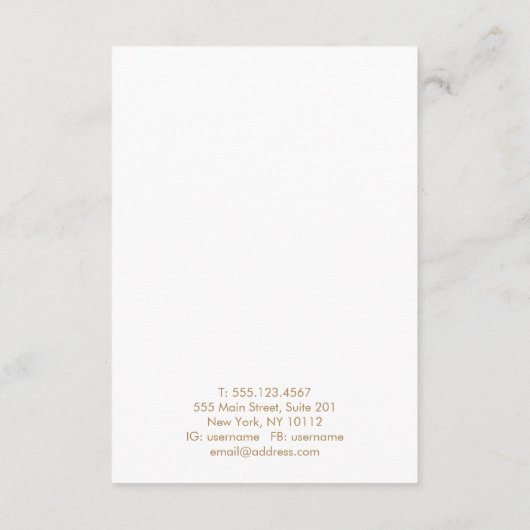 大金ゴールド水色抽象芸術イヤリングディスプレイ エンクロージャーカード (裏面)