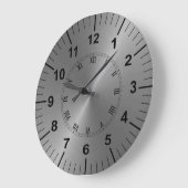 大金属効果グレーキッチンウォールクロック ラージ壁時計 (傾斜)