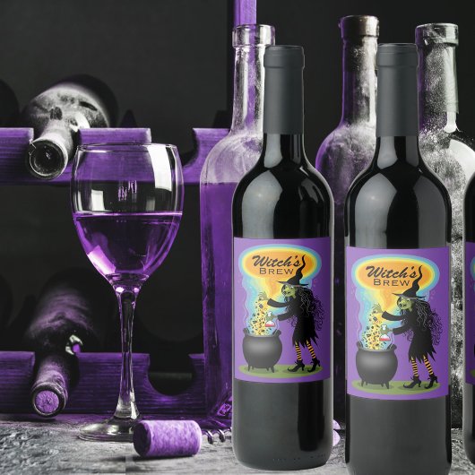 大釜で泡立てる魔法使い ワインラベル