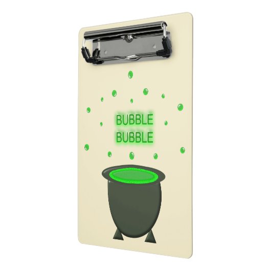 大釜と泡立つ緑の醸造ハロウィーン ミニクリップボード (アングル2)