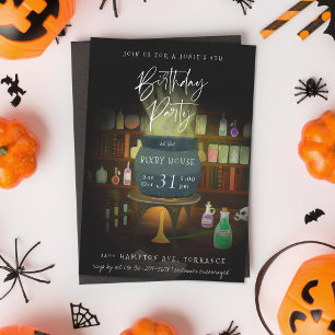 大釜の魔女のハロウィン誕生日パーティー 招待状