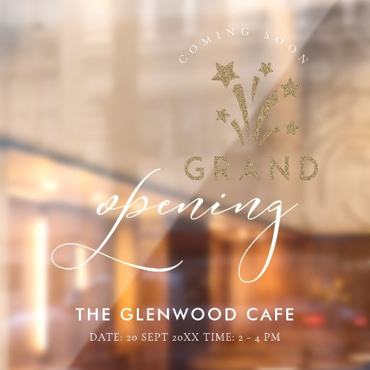 大開きの花火スター・金ゴールド来ズ・スーン・ホワイト ウィンドウサイン (シート2)