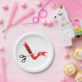 大開口お祝いはさみカットリボン ペーパープレート (パーティー)