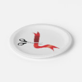 大開口お祝いはさみカットリボン ペーパープレート (アングル)