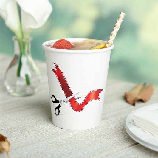 大開口お祝いはさみカットリボン 紙コップ