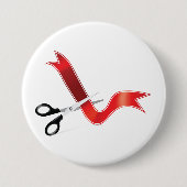 大開口お祝いはさみカットリボン 缶バッジ (正面)