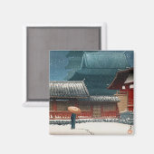 大阪の天王寺寺院 蓮華 川瀬真版画 マグネット (正面/裏面)