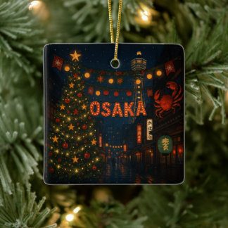 大阪の素敵なクリスマスの夜 セラミックオーナメント